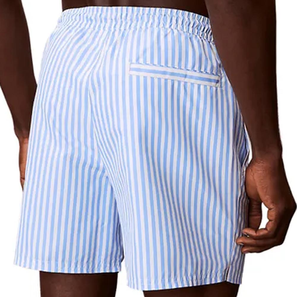 Bañador corto azul/blanco para hombre de Calvin Klein Jeans con cordones ver 2