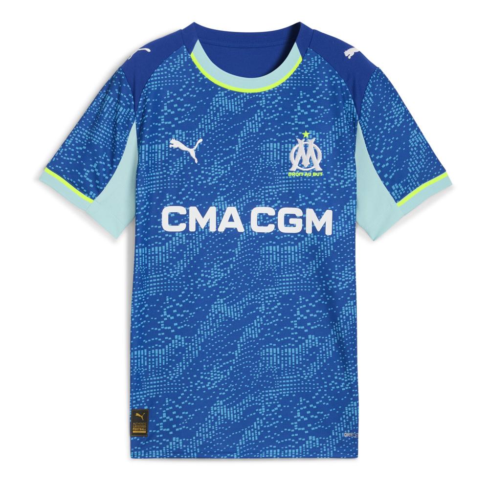 Camiseta de fútbol OM turquesa/azul/amarilla para niño de Puma 25/26 barato