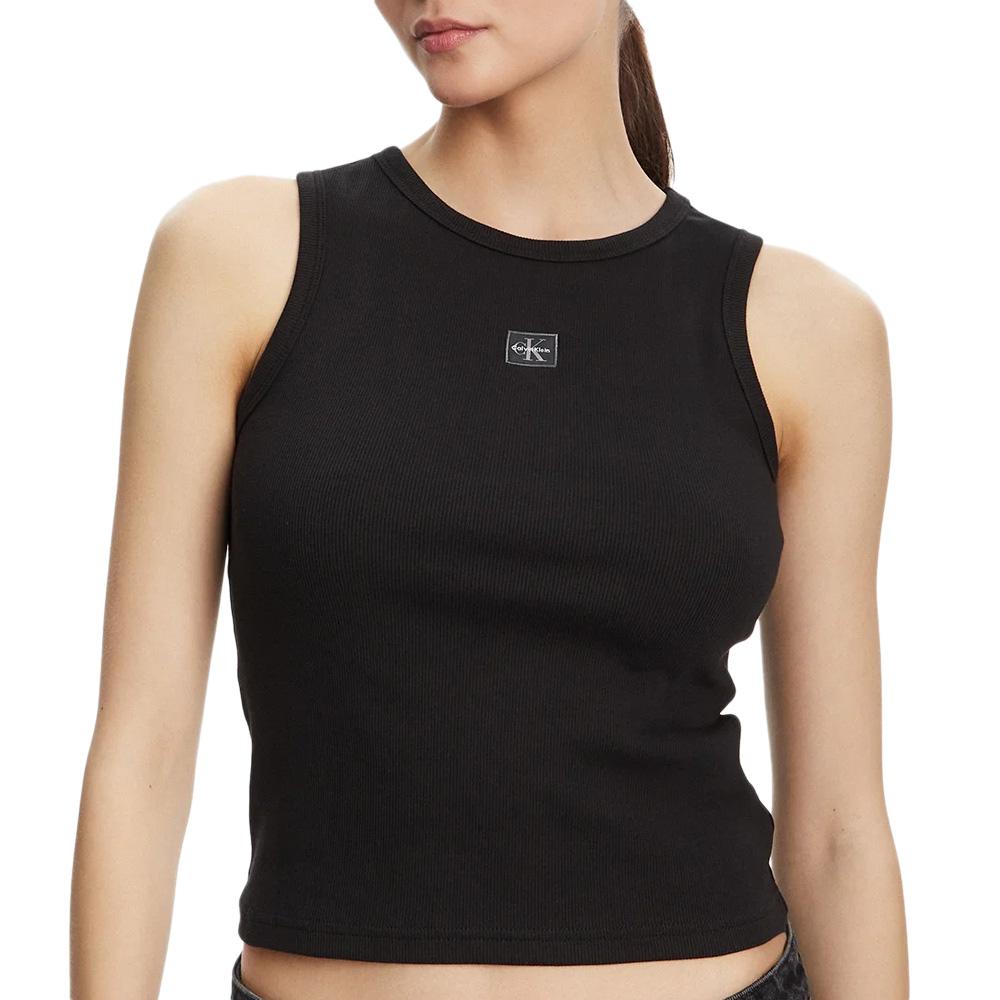 Women's Black Tank Top Calvin Klein Jeans A Woven Label affordable