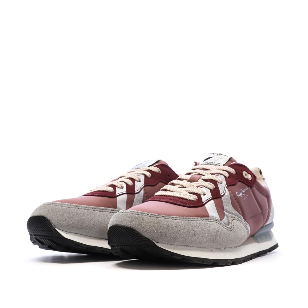Baskets Bordeaux/Gris Femme Pepe jeans Marlon vue 6