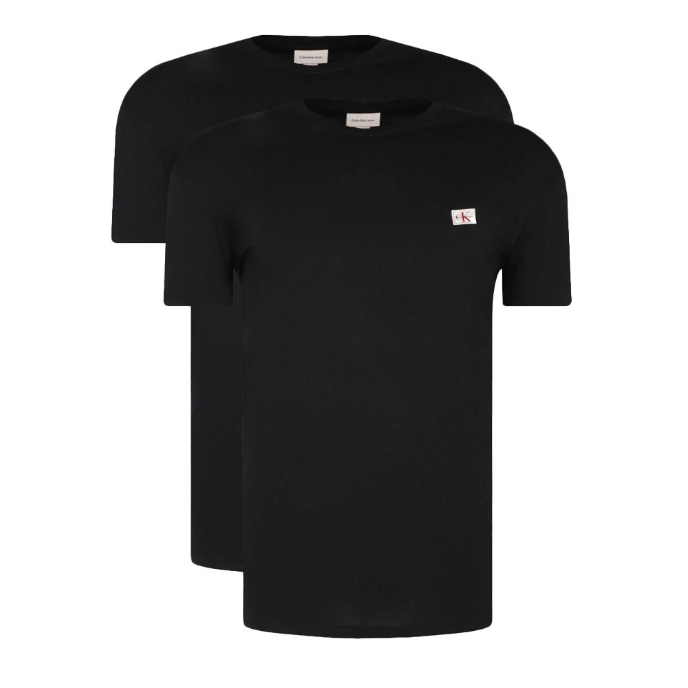 Lot de 2 T-shirts Noirs Homme Calvin Klein Jeans Ss Badge pas cher