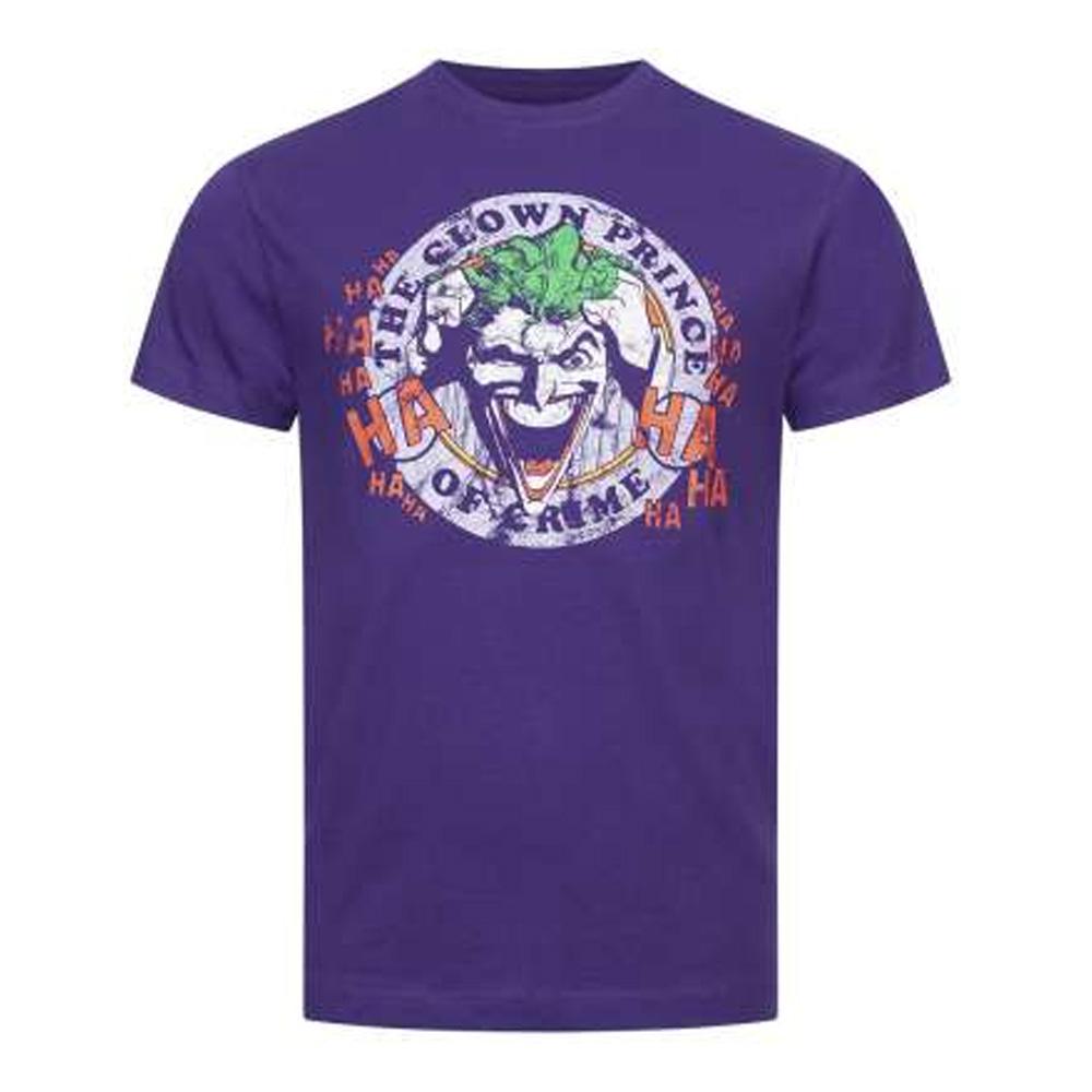 Men’s Purple DC Comics T-shirt with Smile Emblem affordable