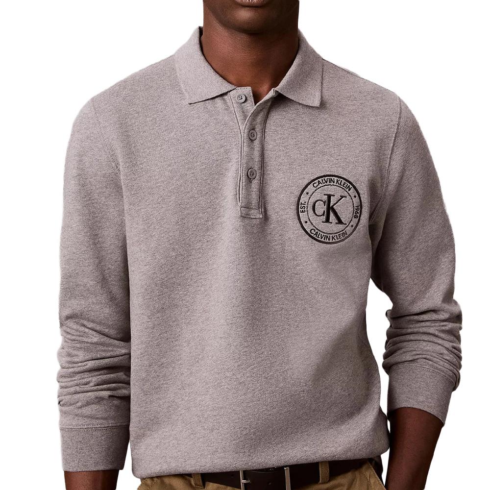 Polo Gris Homme Calvin Klein Jeans Terry pas cher
