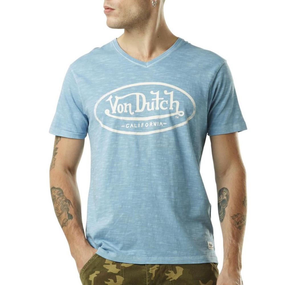 Camiseta Von Dutch TYRON Azul/Crema, Hombre barato