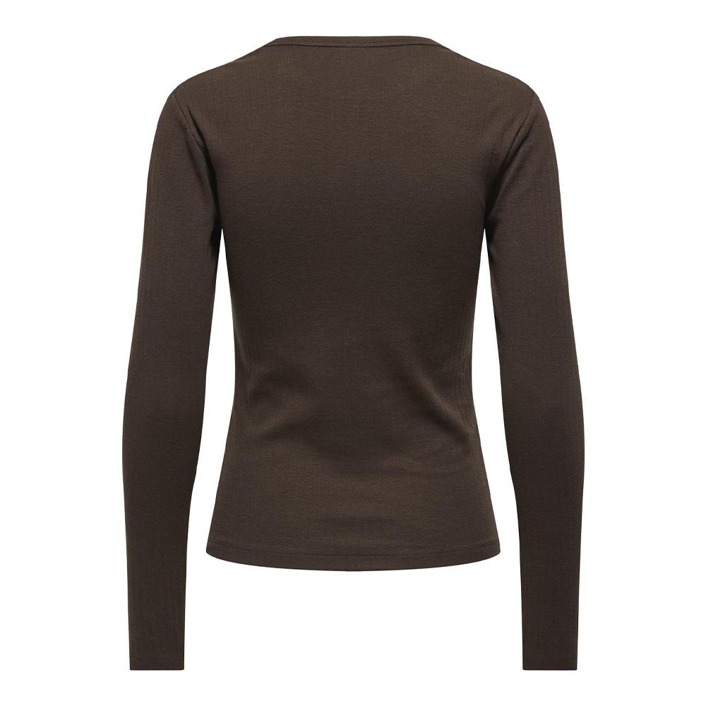 T-Shirt Manches Longues Marron Foncé Femme JDY Vaya vue 2
