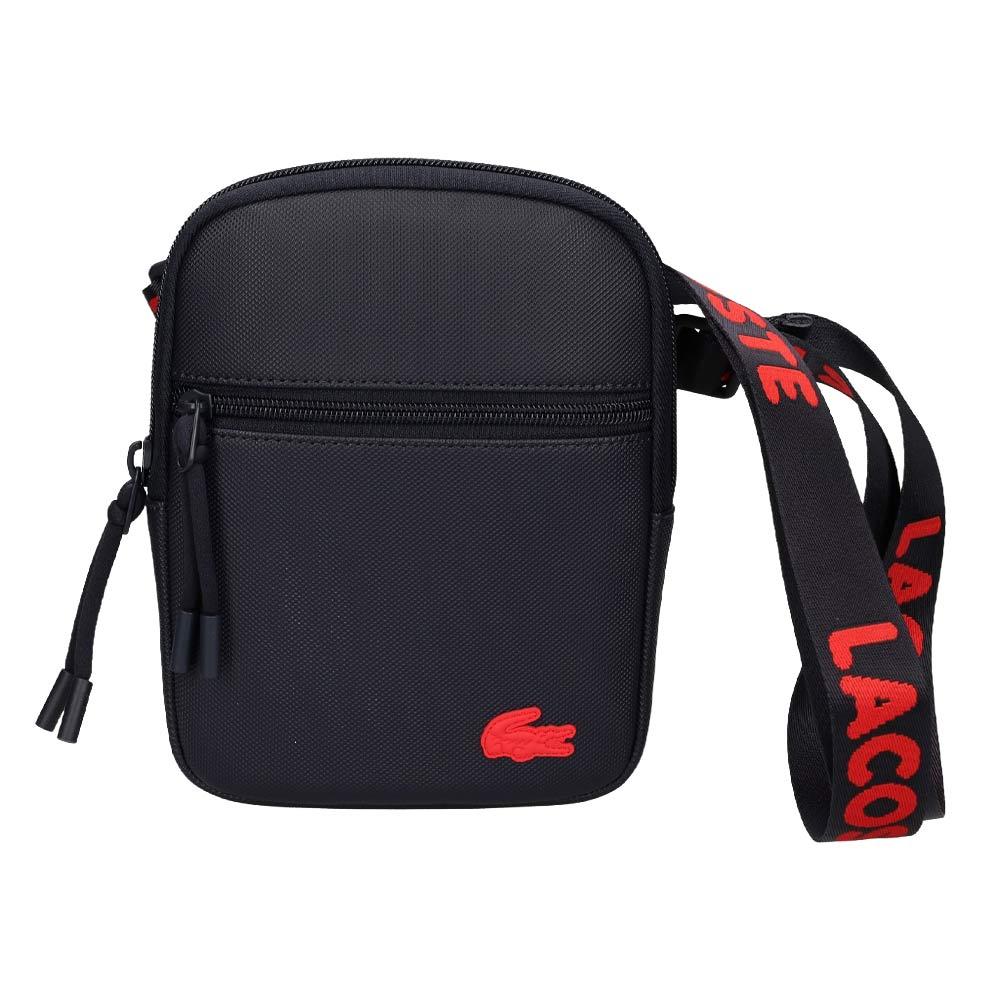 Sacoche Marine/Rouge Homme Lacoste Flat pas cher