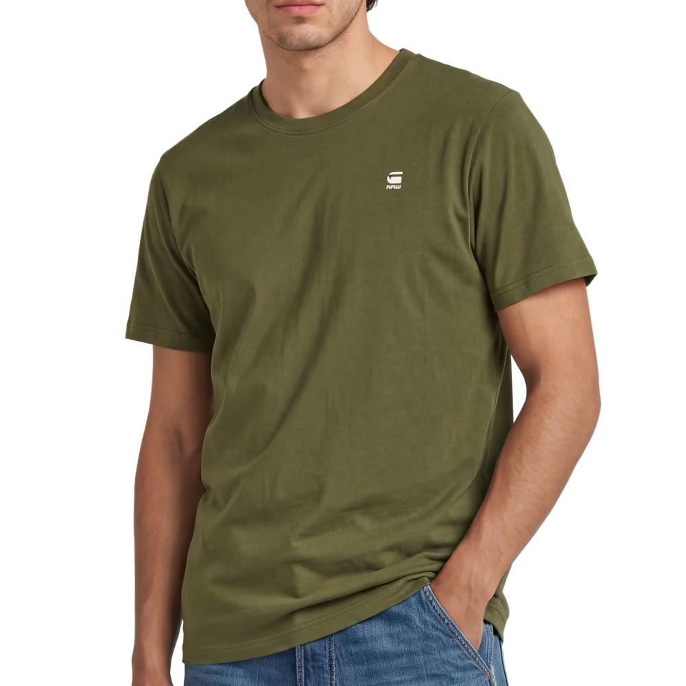 T-shirt Vert Foncé Homme G-Star Raw D25949 DGR pas cher