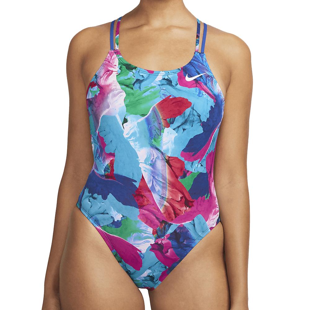 Women's Nike Spiderback 1-piece Swimsuit Blue/Pink affordable