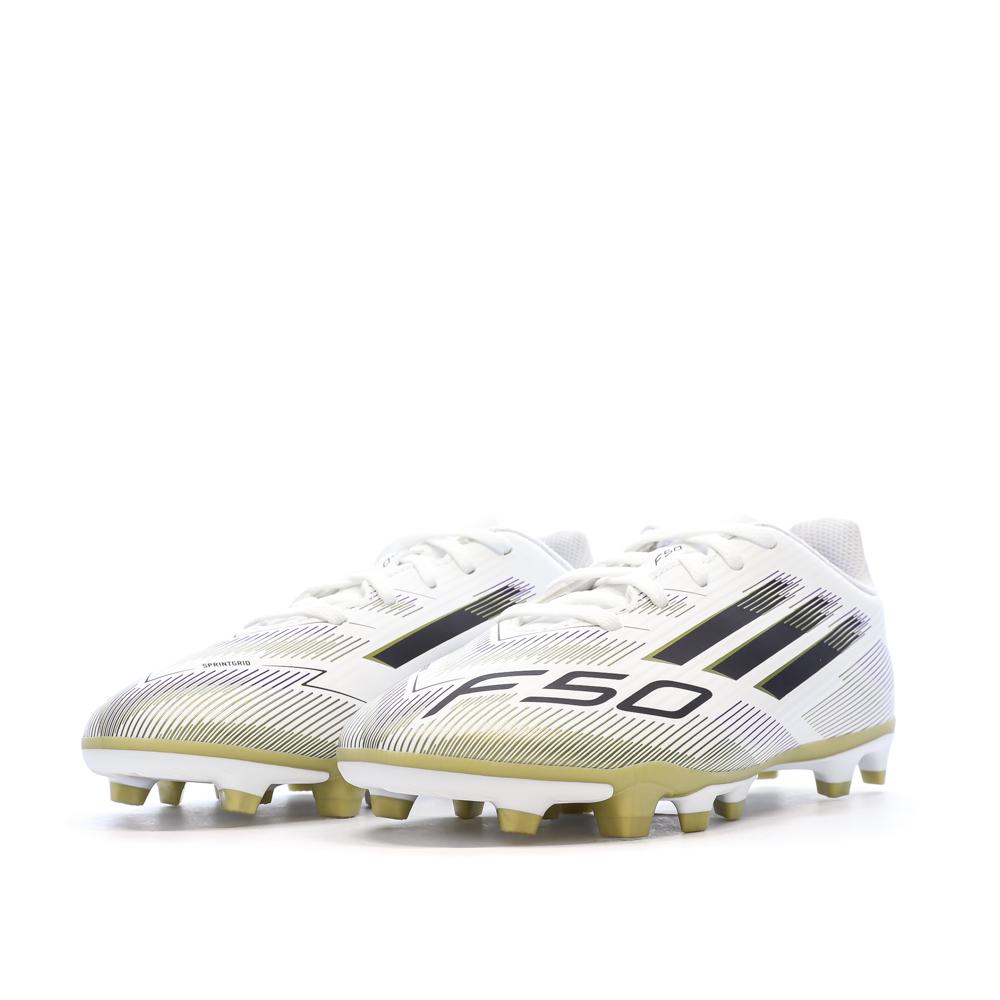 Chaussures de Football Blanc/Doré Mixte Adidas F50 Club vue 6