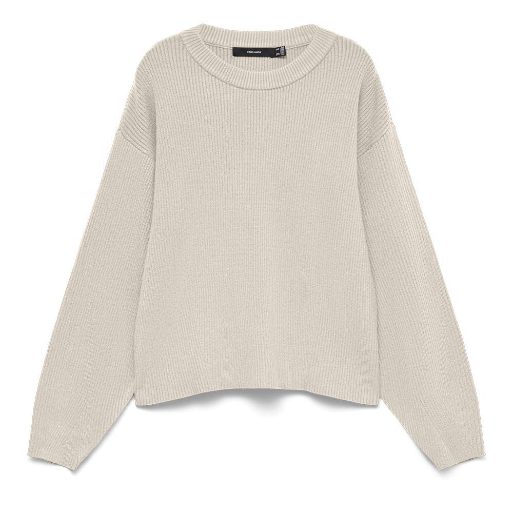 Pull Beige Femme Vero Moda Gold Lux vue 2