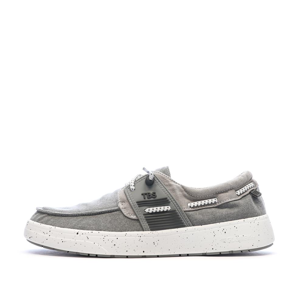 Grey boat shoes Men TBS Bateau Canvas affordable