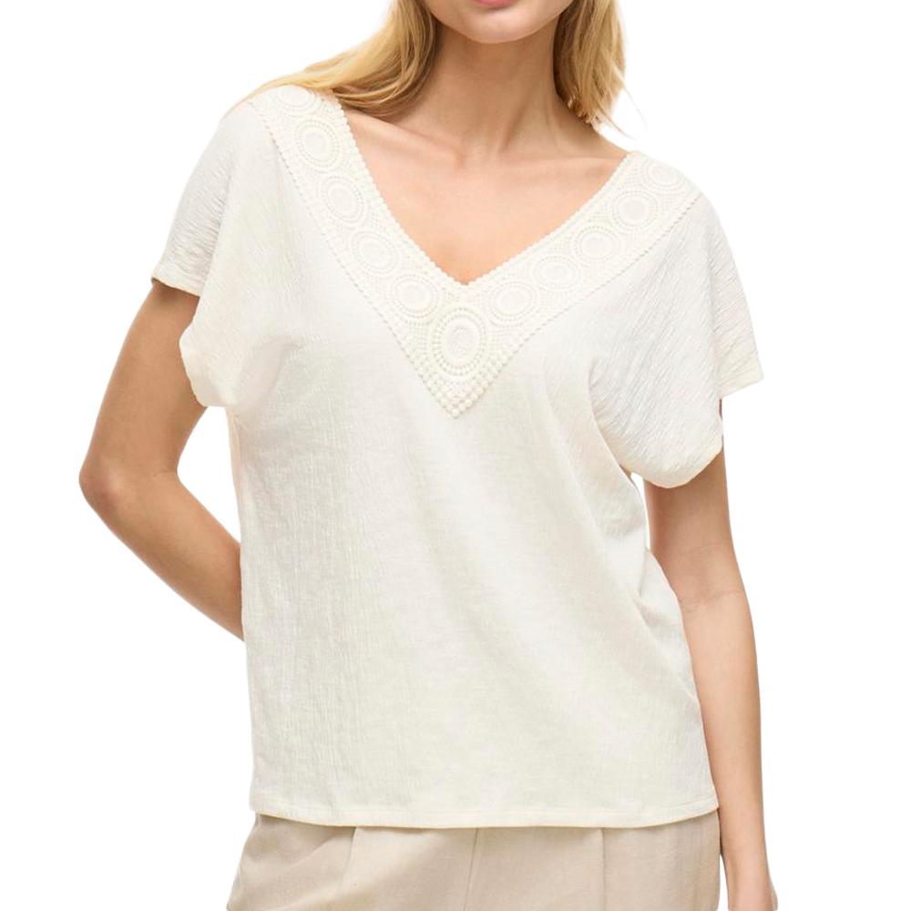 T-Shirt Beige Femme Vila Visyma pas cher