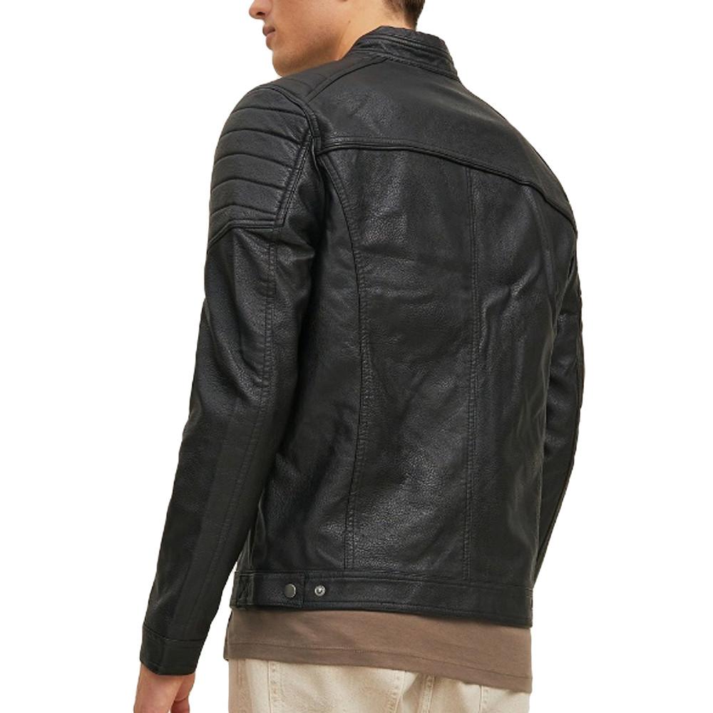 Jack &amp; Jones Tano Herren Lederimitatjacke Schwarz Ansicht 2