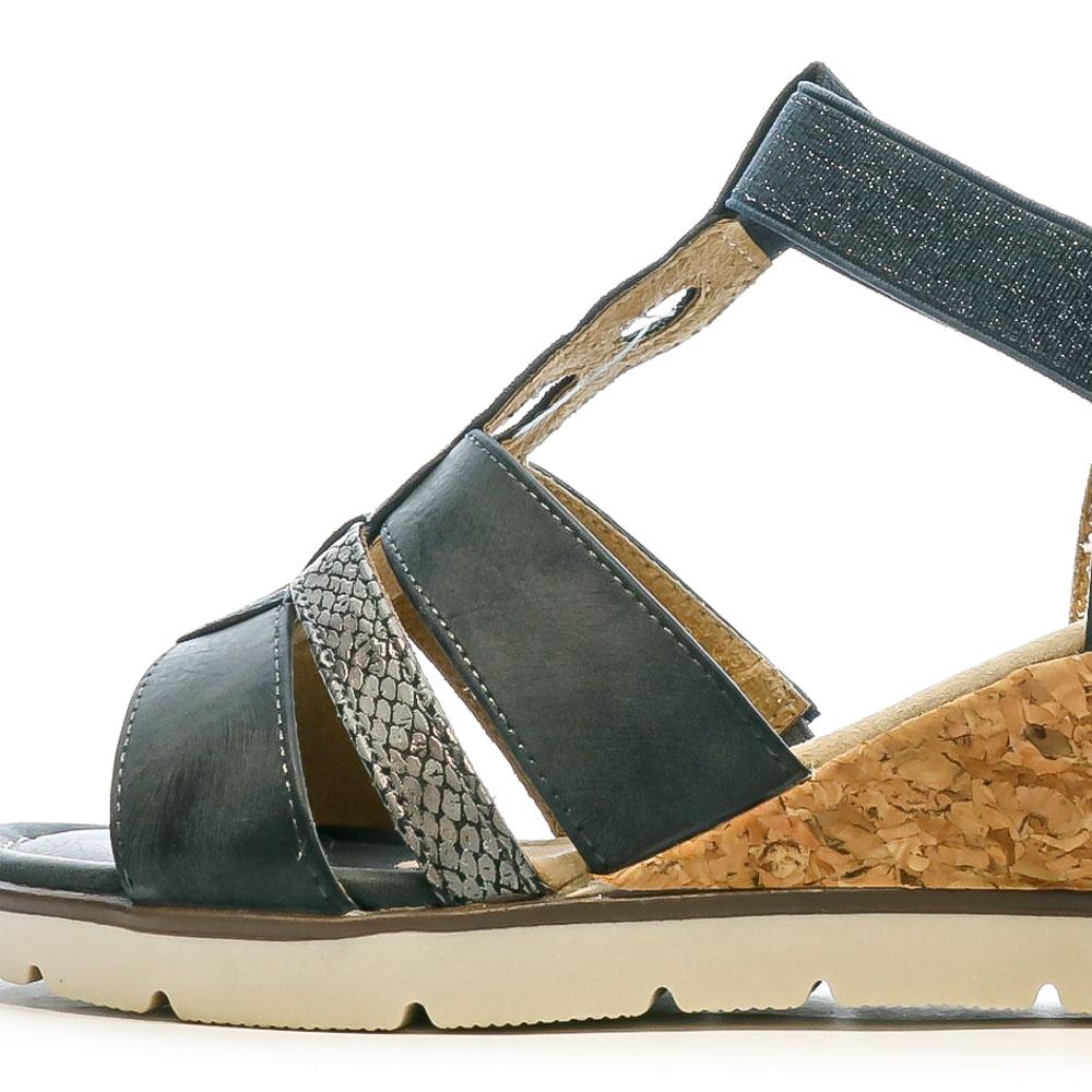 Sandalias de cuña Relife Jinkat azules para mujer ver 7