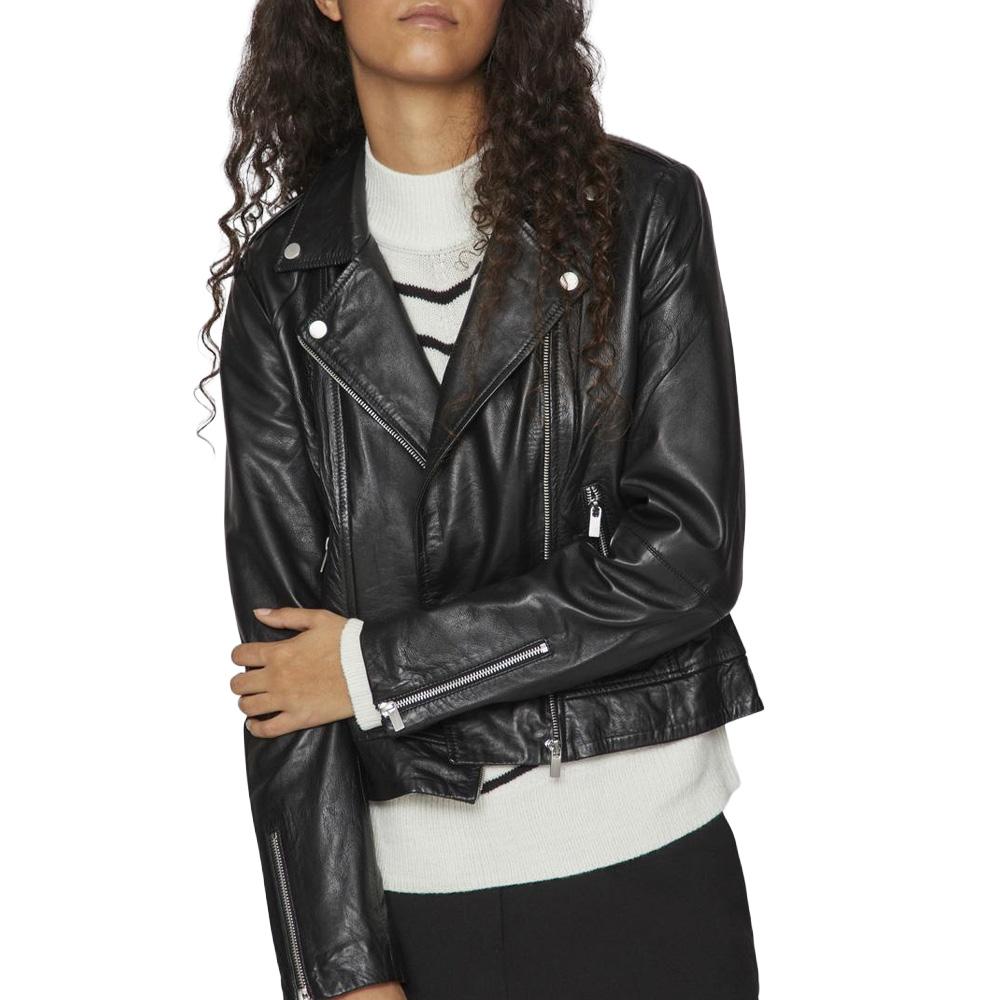 Perfecto Noir Femme Vila Feli Leather pas cher