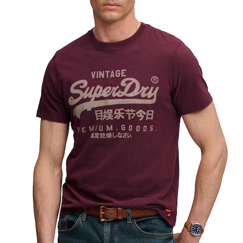 Superdry Classic Men’s Bordeaux/Beige T-shirt affordable