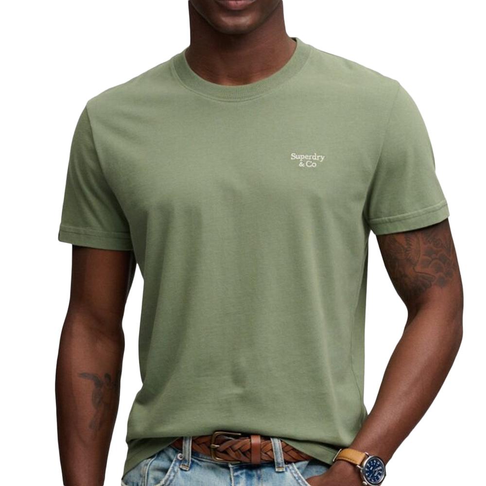 T-Shirt Kaki Homme Superdry Essential Serif pas cher