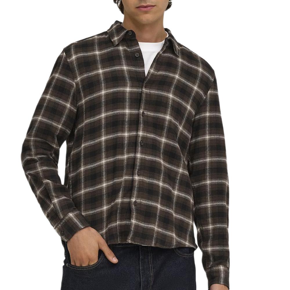 Chemise à carreaux Marron Foncé Homme Jack & Jones Flannel pas cher
