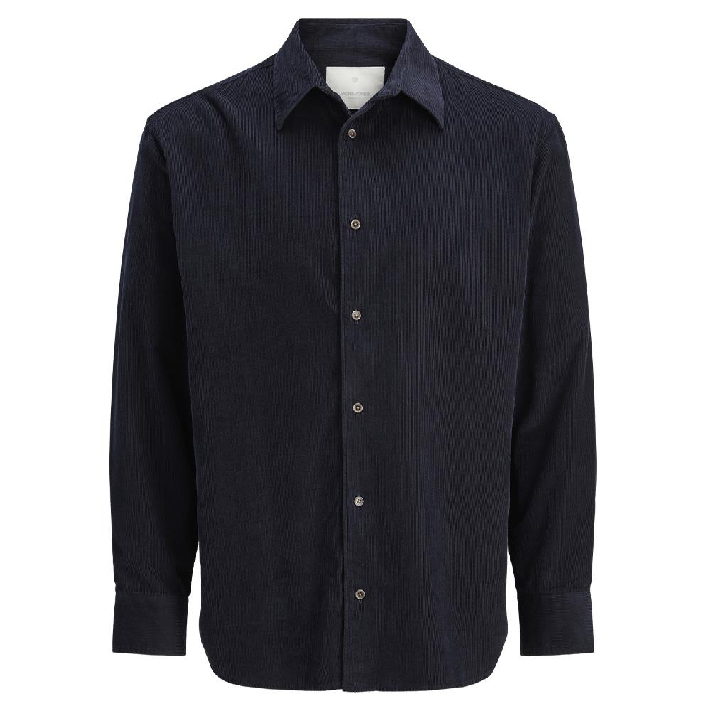 Herrenhemd aus marineblauem Cord von Jack & Jones, Modell „Cascot“ günstig