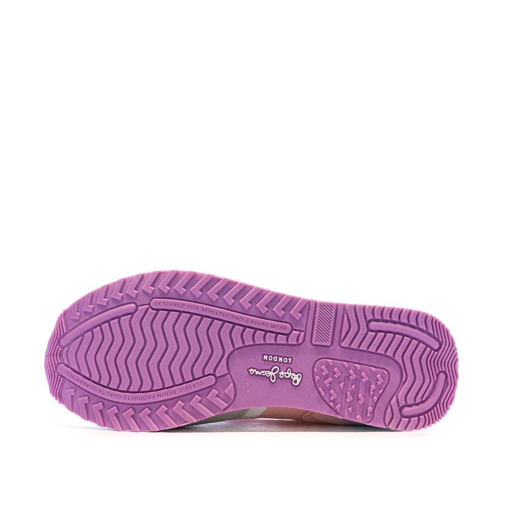 Graue/rosa/gelbe Sneaker für Damen von Pepe Jeans London Ansicht 5