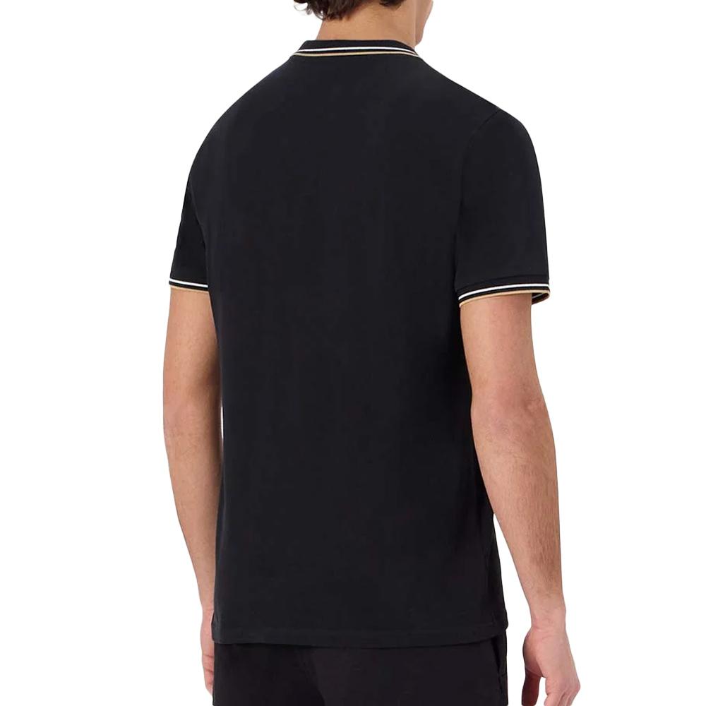 Polo Noir Homme Kappa Logo Korpo vue 2