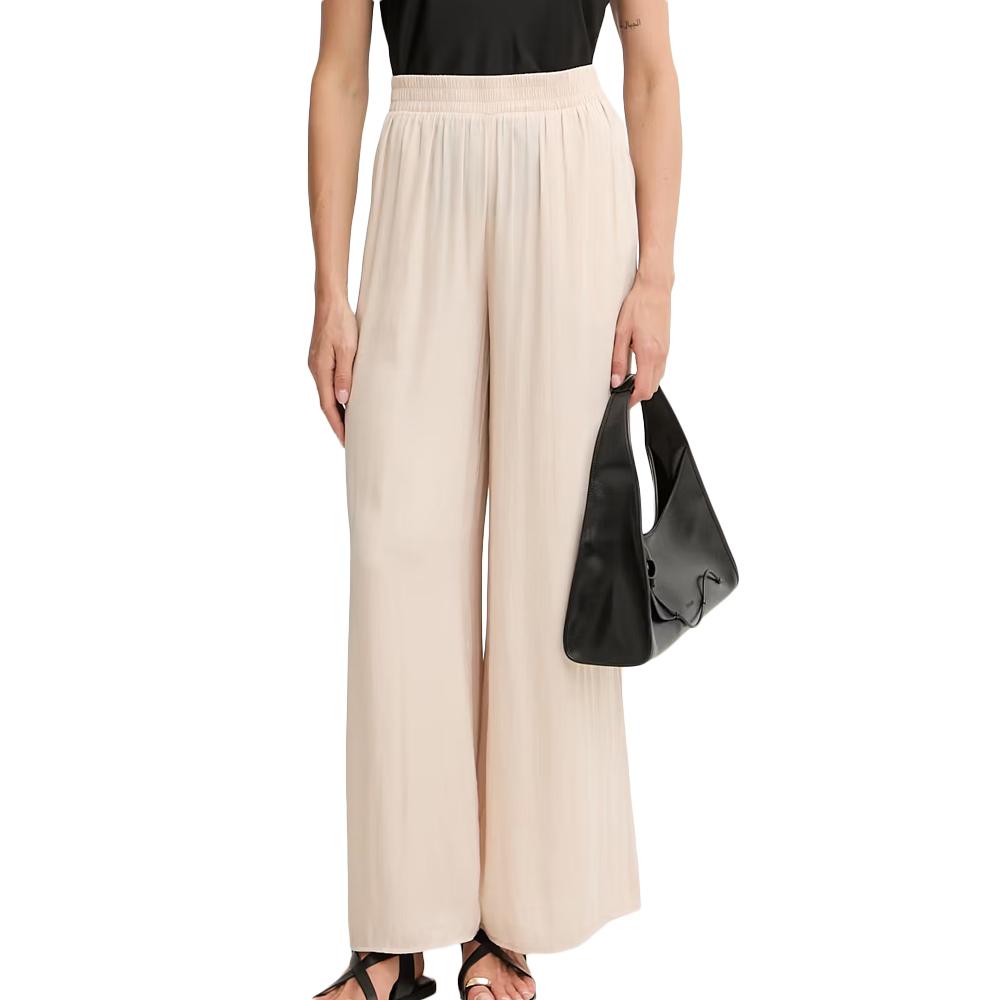 Pantalon fluide/toile Beige Morgan PWENDA pas cher