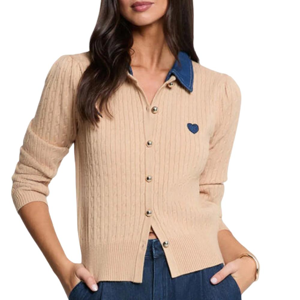 Gilet en maille Beige Femme Morgan Boutons pas cher
