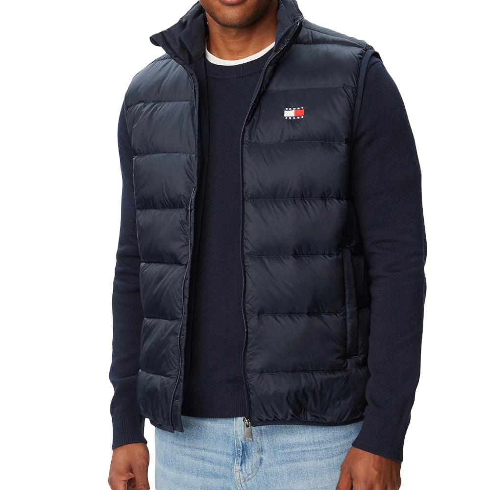 Chaqueta sin mangas azul marino para hombre de Tommy Hilfiger, plegable barato