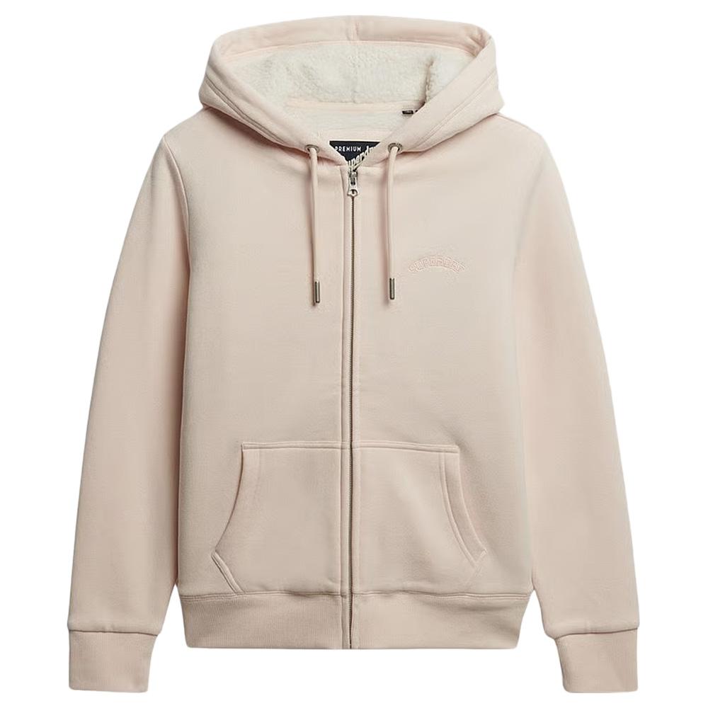 Sweat Zippé Rose Femme Superdry Borg pas cher