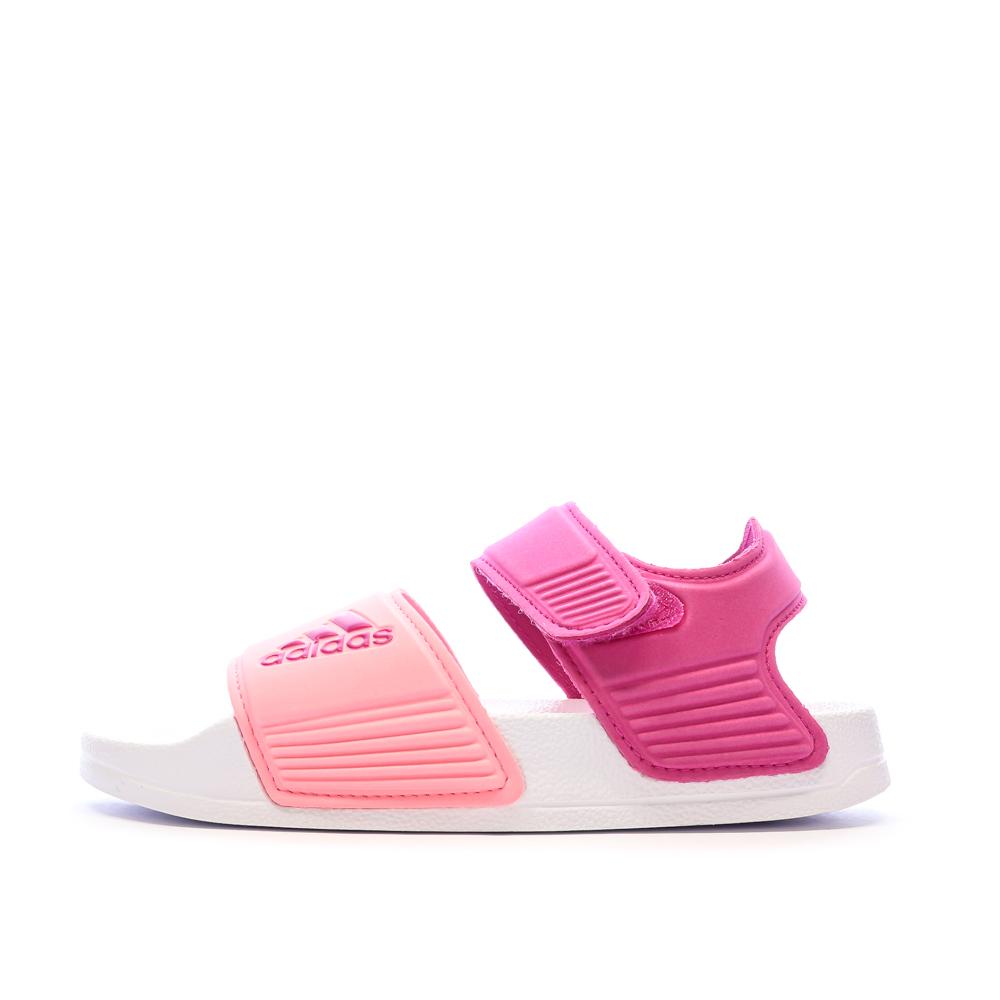 Adidas Adilette K Girls Pink/White Sandals affordable