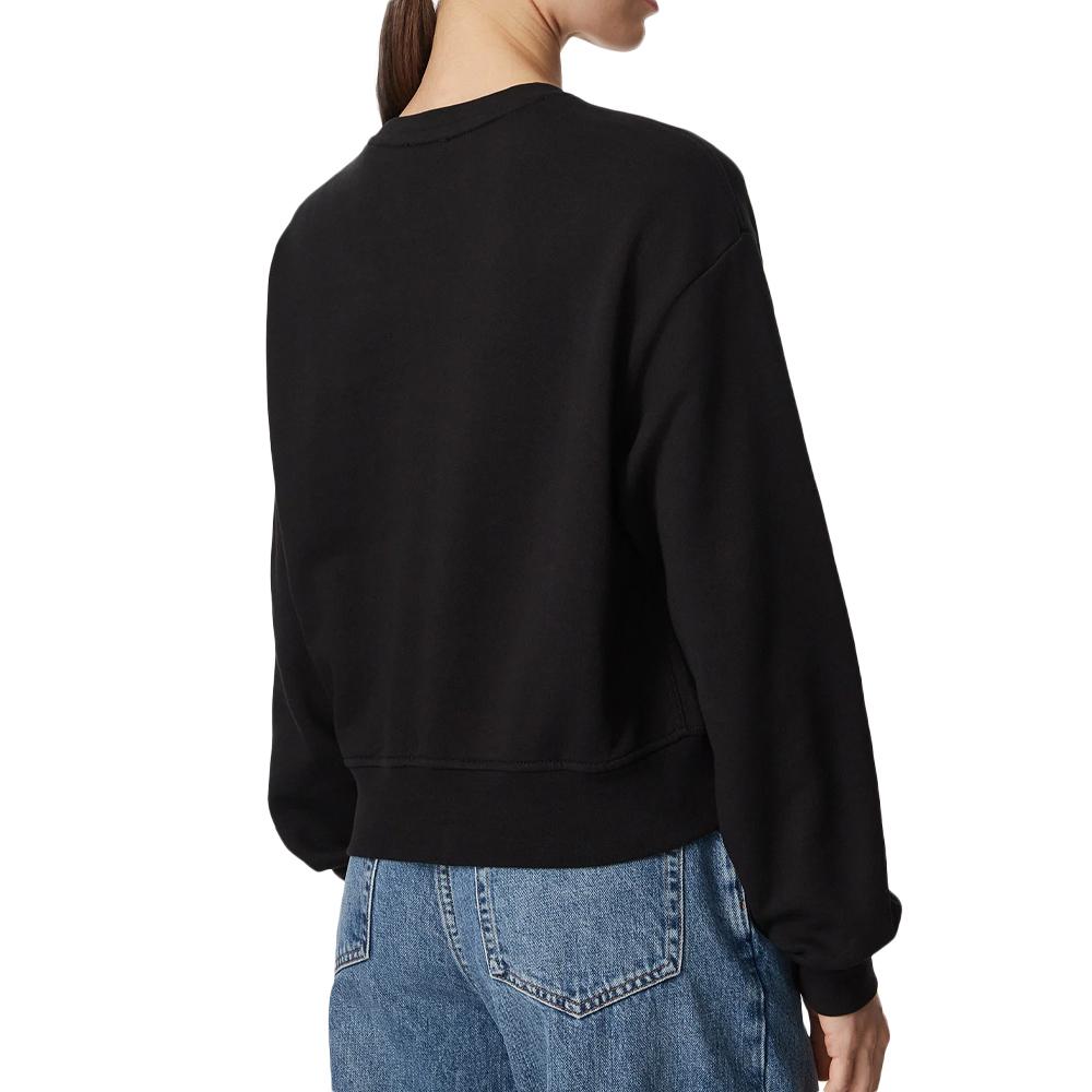 Schwarzes Damen-Sweatshirt Calvin Klein Jeans, langärmelig, verkürzt Ansicht 2