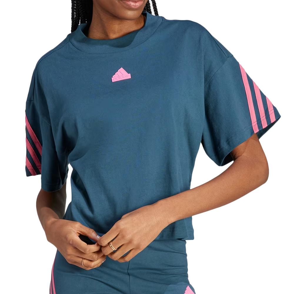 T-shirt Bleu Femme Adidas IL3063 pas cher