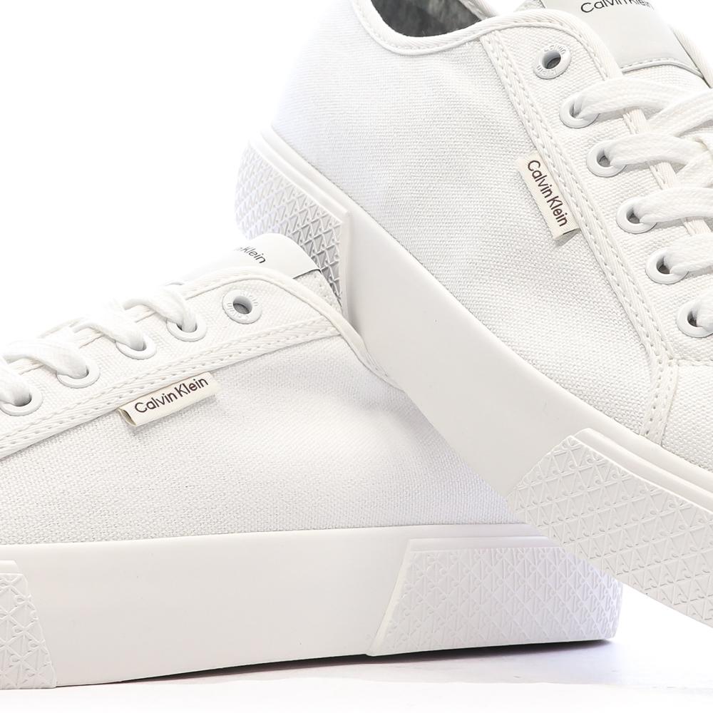 Zapatillas blancas de hombre Calvin Klein Jeans con cordones ver 7