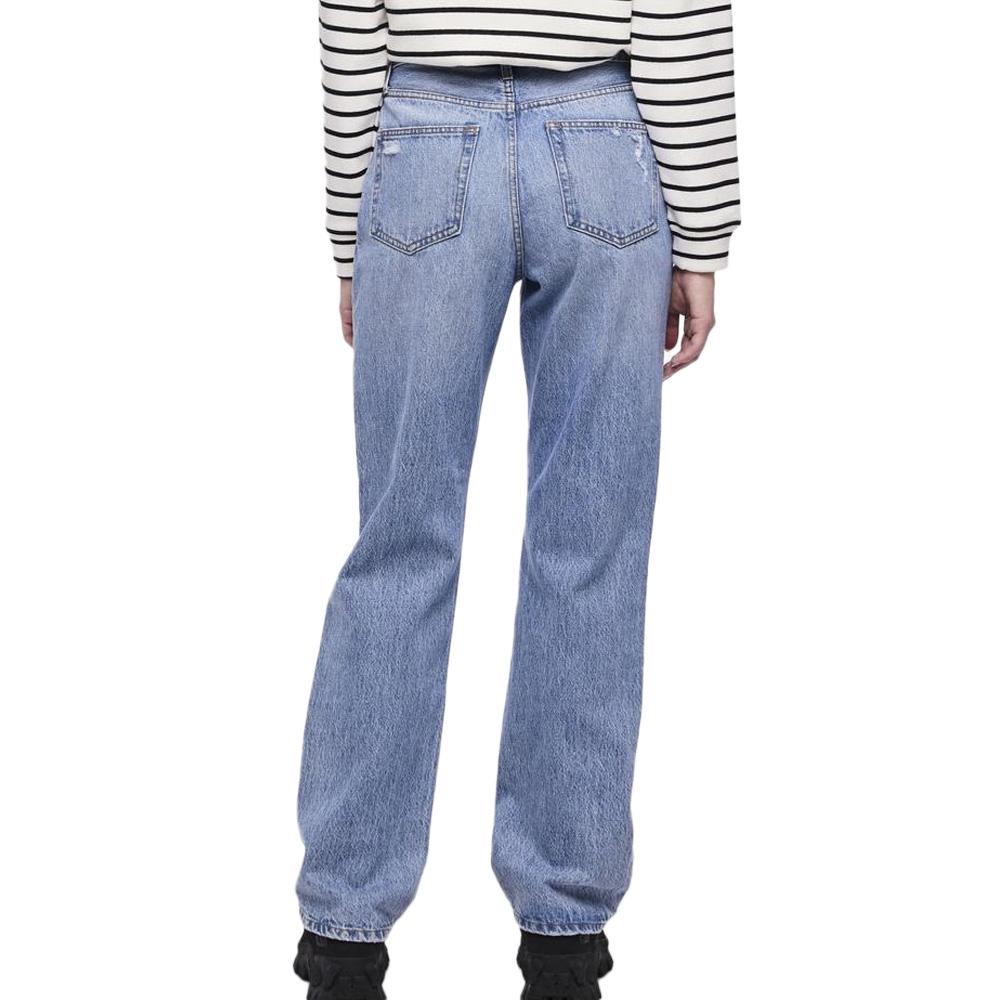 Jean Droit Bleu Femme Pieces Donna vue 2