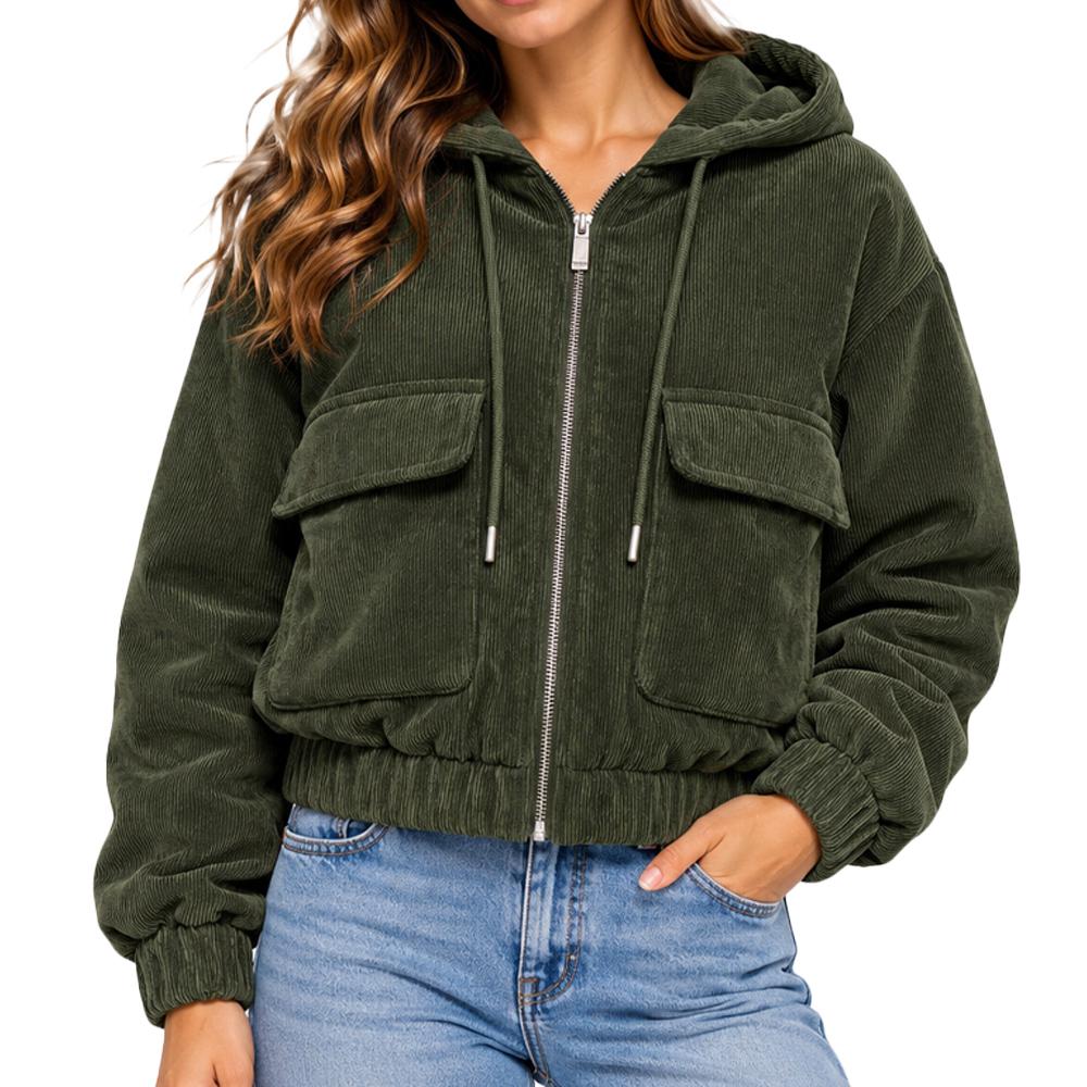 Damen-Jacke in Khaki von Only aus Cord günstig