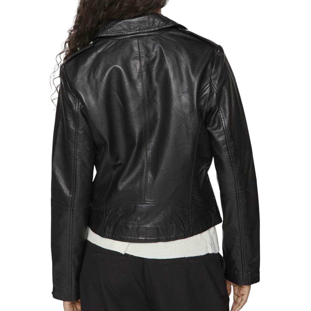 Perfecto Noir Femme Vila Feli Leather vue 2