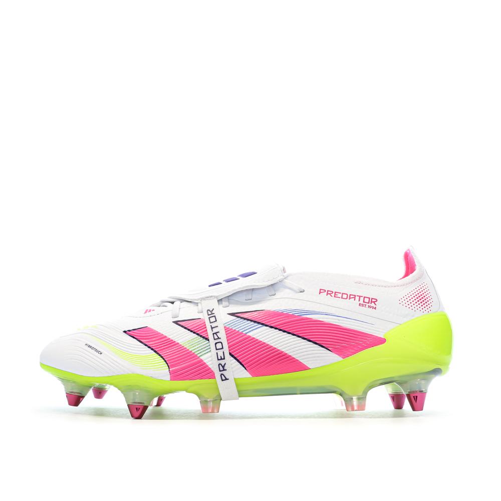 Chaussures de Foot Blanc/Rose Homme Adidas Predator Elite FT SG pas cher