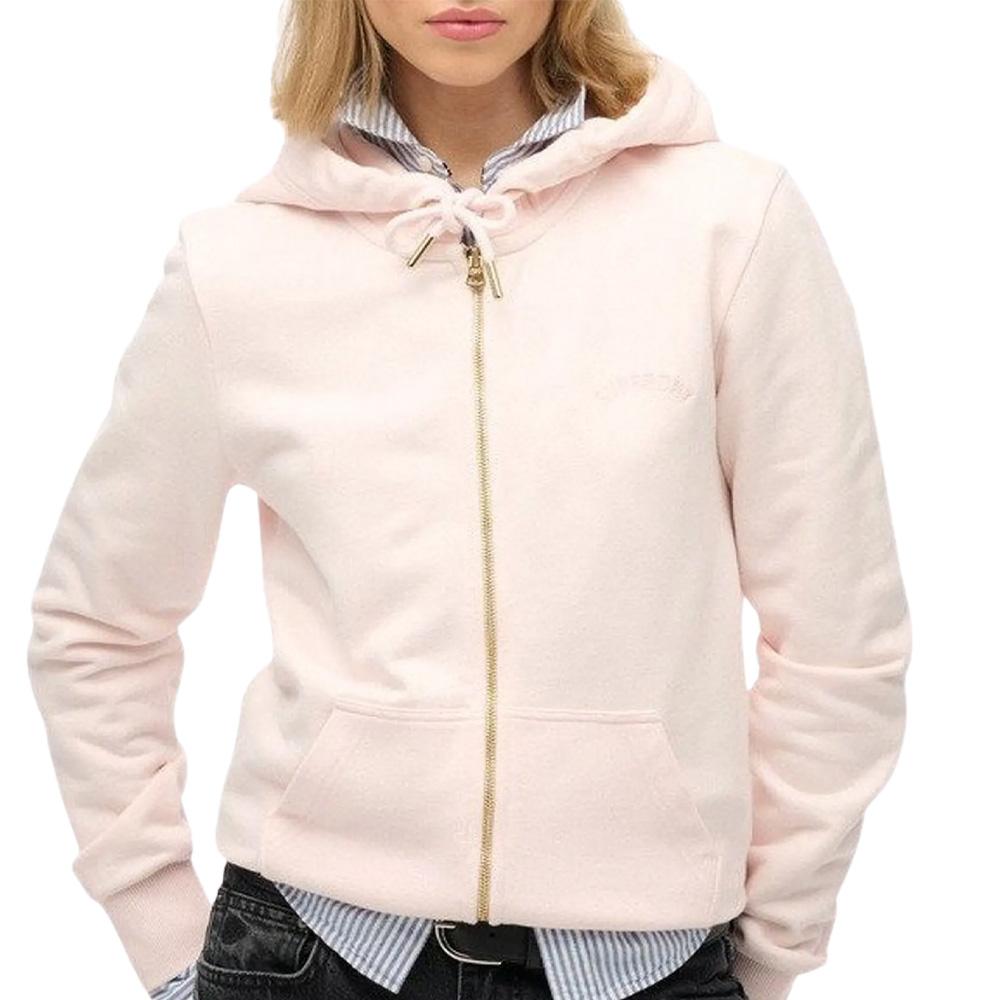 Sweat Zippé Rose Clair Femme Superdry Essential pas cher