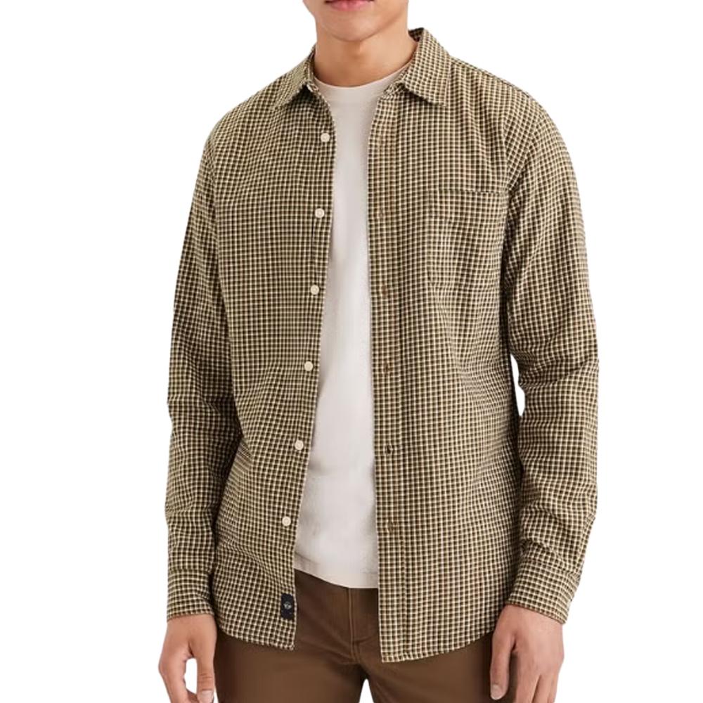 Dockers Camisa Marrón Estampada Hombre Tejida barato