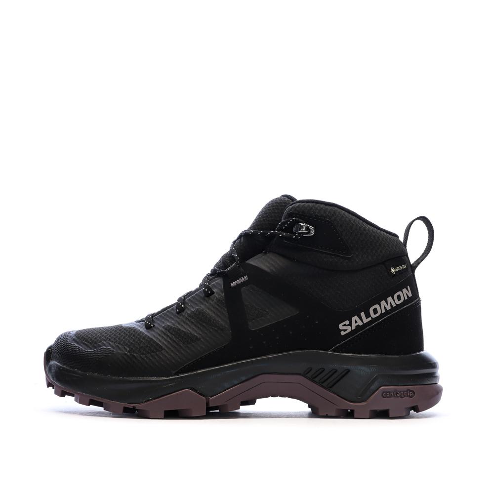 Zapatillas de senderismo negras para mujer Salomon Exeo Mid barato