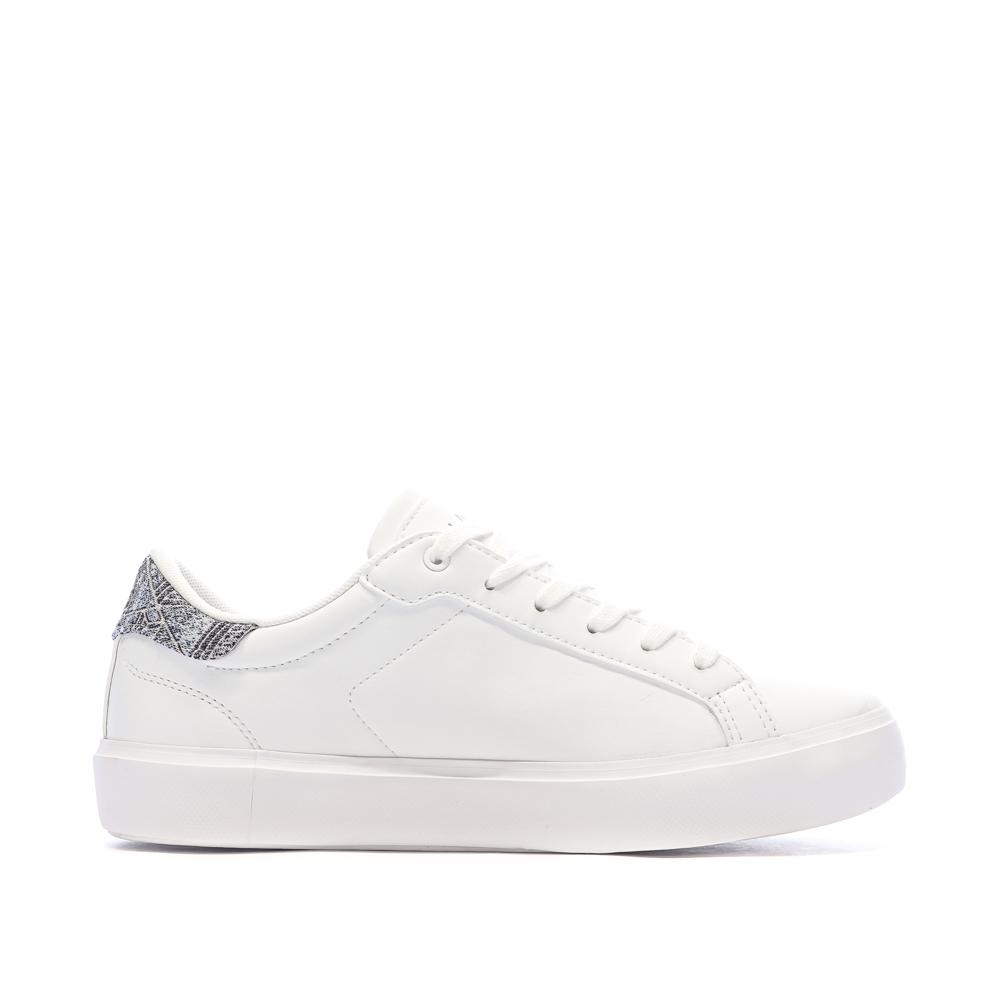 Zapatillas blancas/grises para adolescentes Lacoste T-clip ver 2
