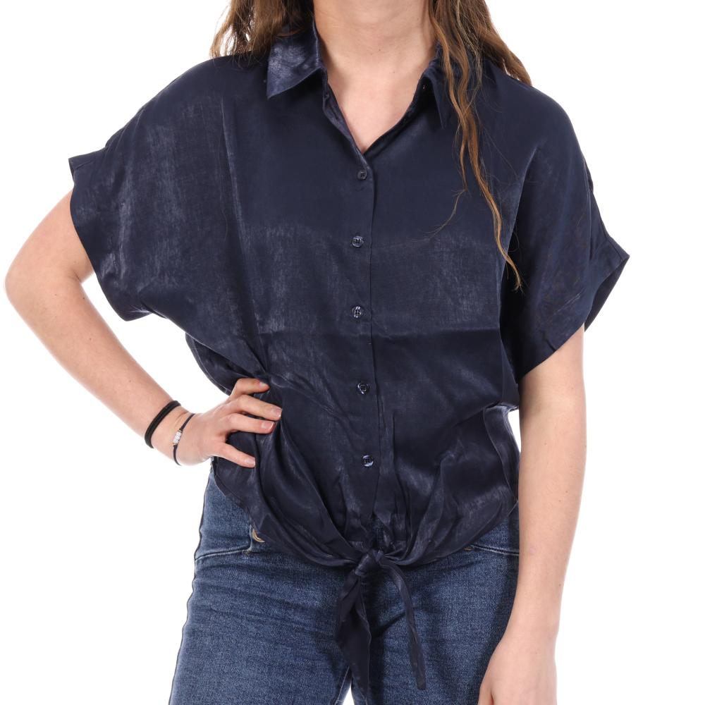 Chemise Satin Marine Femme An'ge Leonie pas cher