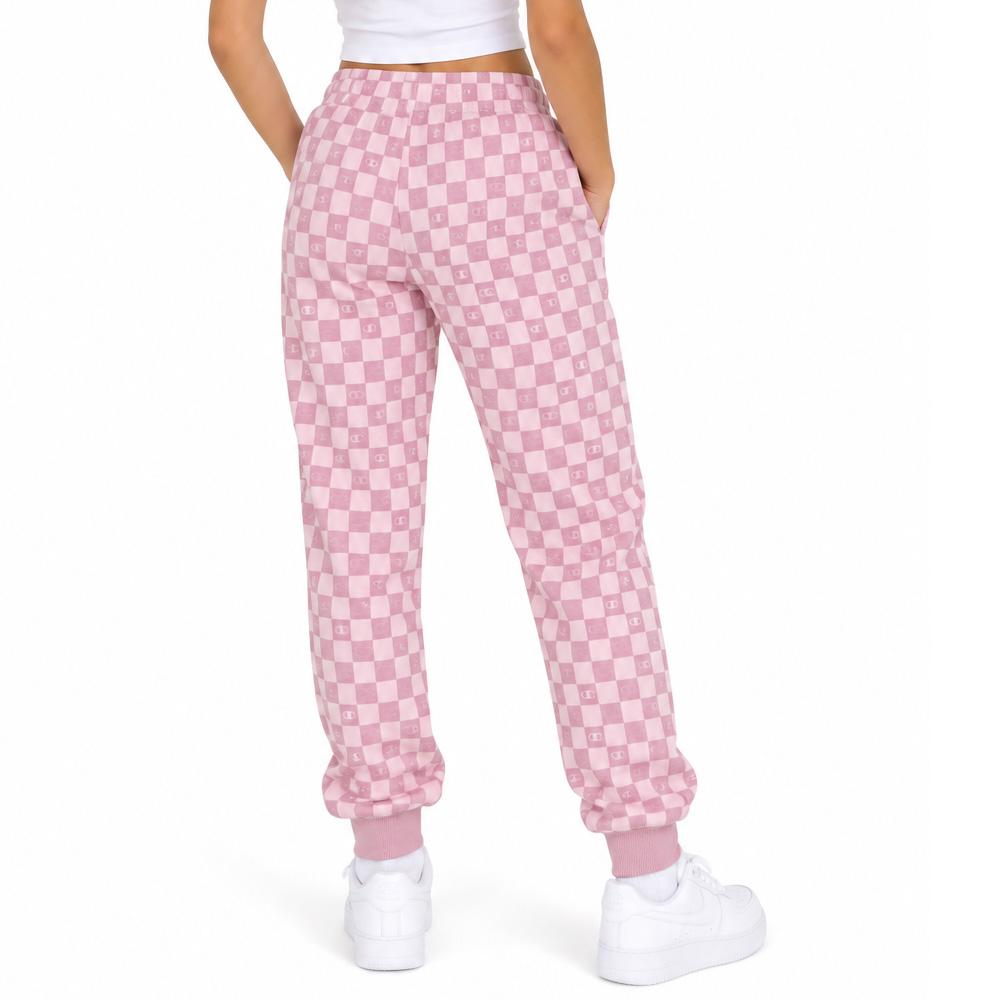 Champion Fleece-Jogginghose mit Schachbrettmuster in Rosa für Mädchen Ansicht 2