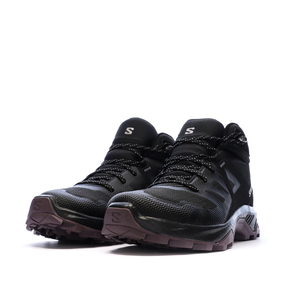 Zapatillas de senderismo negras para mujer Salomon Exeo Mid ver 6