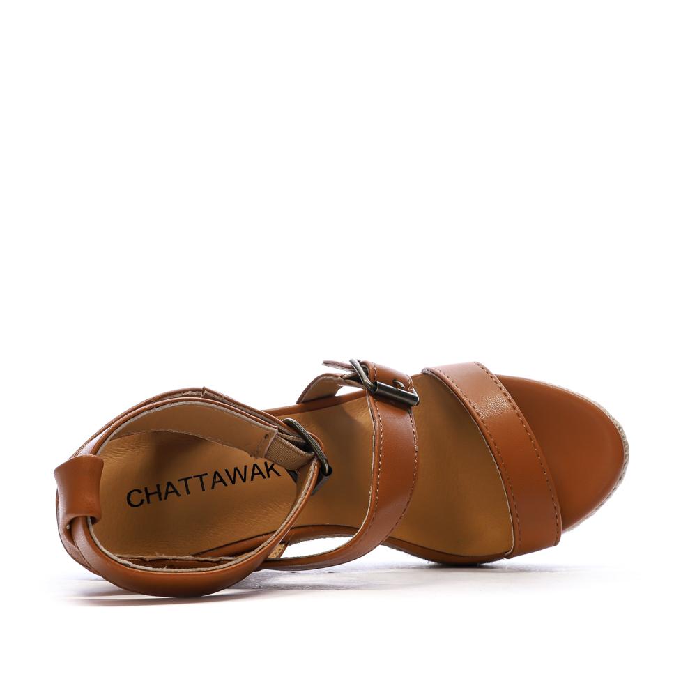 Sandales Compensée Camel Femme Chattawak Summer Camel vue 4