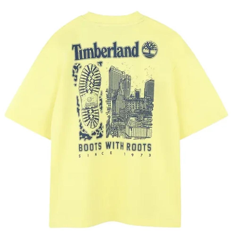 T-Shirt Jaune Garçon Timberland T60429 Yellow vue 2