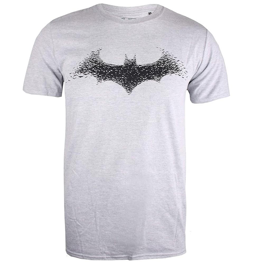 Graues Herren-T-Shirt mit DC Comics Bat-Logo Ansicht 2