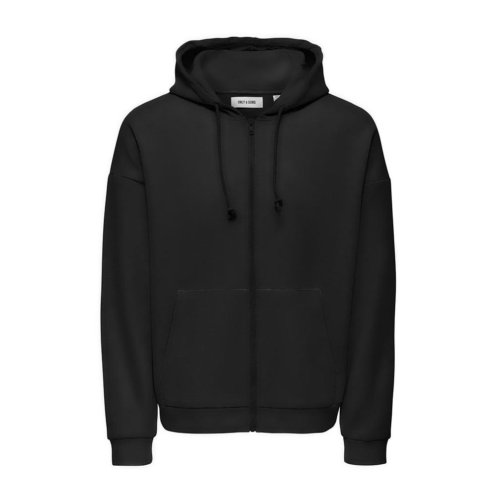 Sudadera negra con cremallera Only &amp; Sons Chase para hombre barato