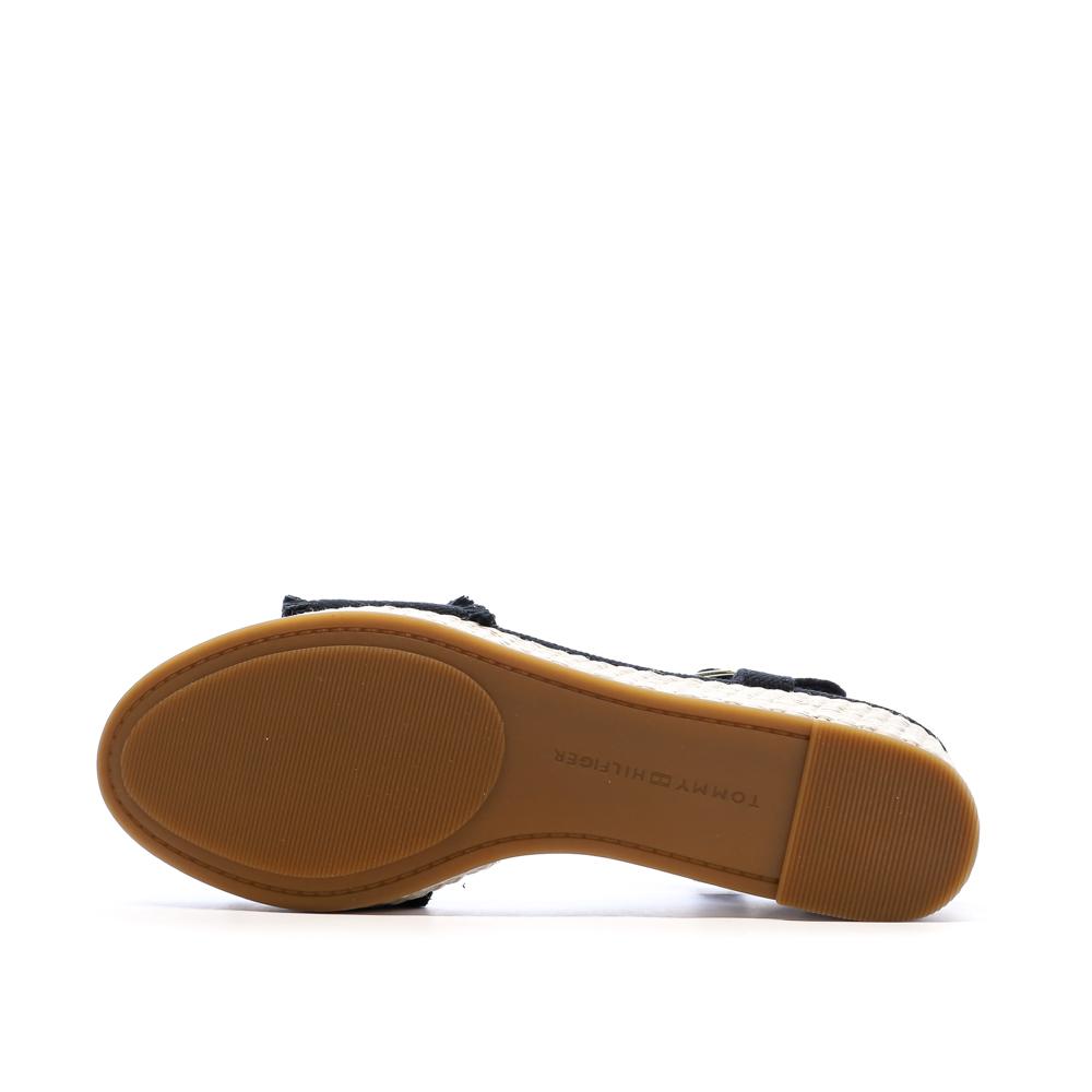 Sandalias de tacón negras para mujer Tommy Hilfiger Wedgeee ver 5