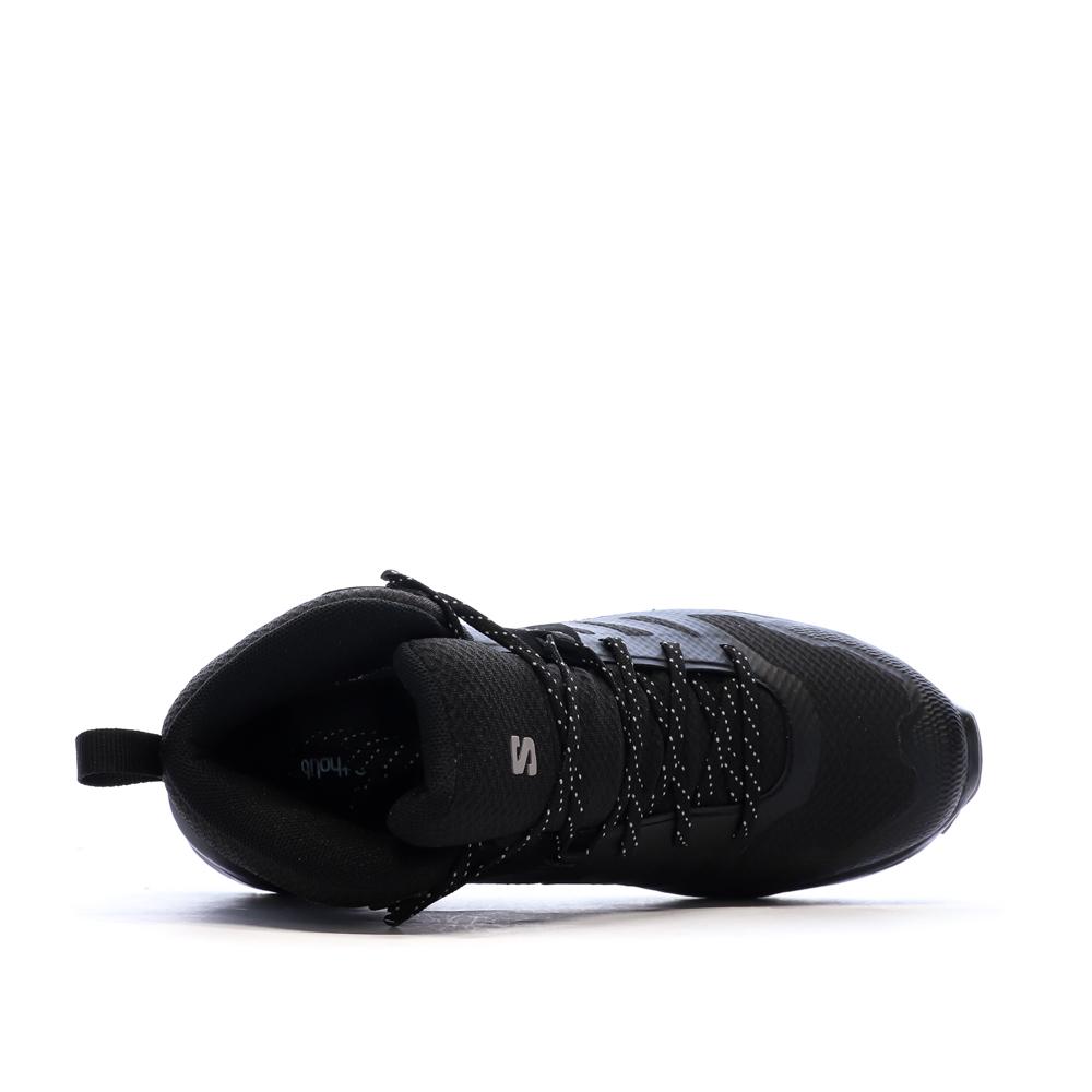 Zapatillas de senderismo negras para mujer Salomon Exeo Mid ver 4